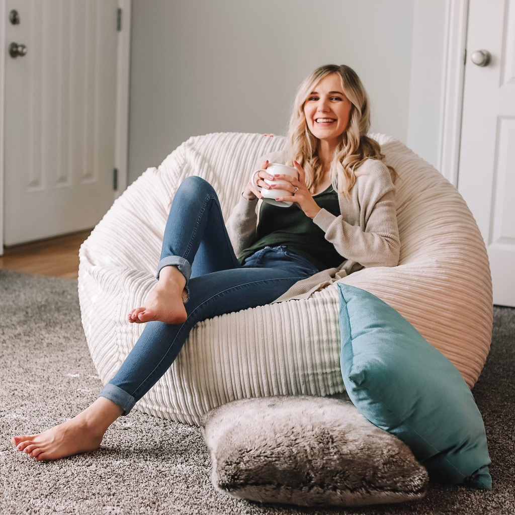 Pouf Velour Côtelé