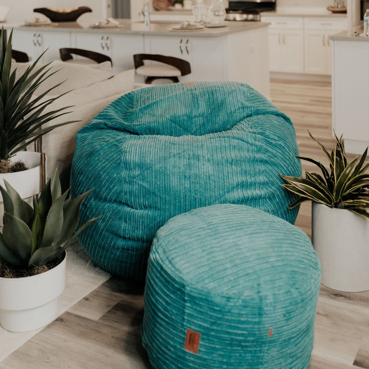 Pouf Velour Côtelé