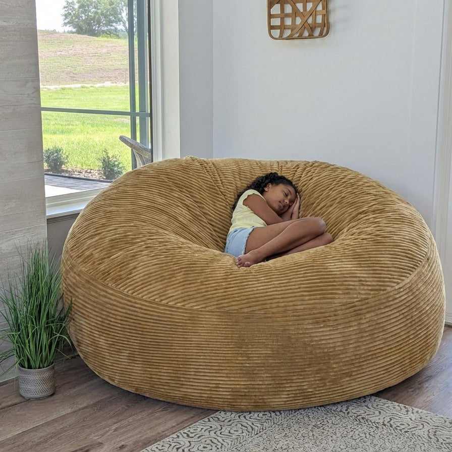 Pouf Géant Velours Côtelé